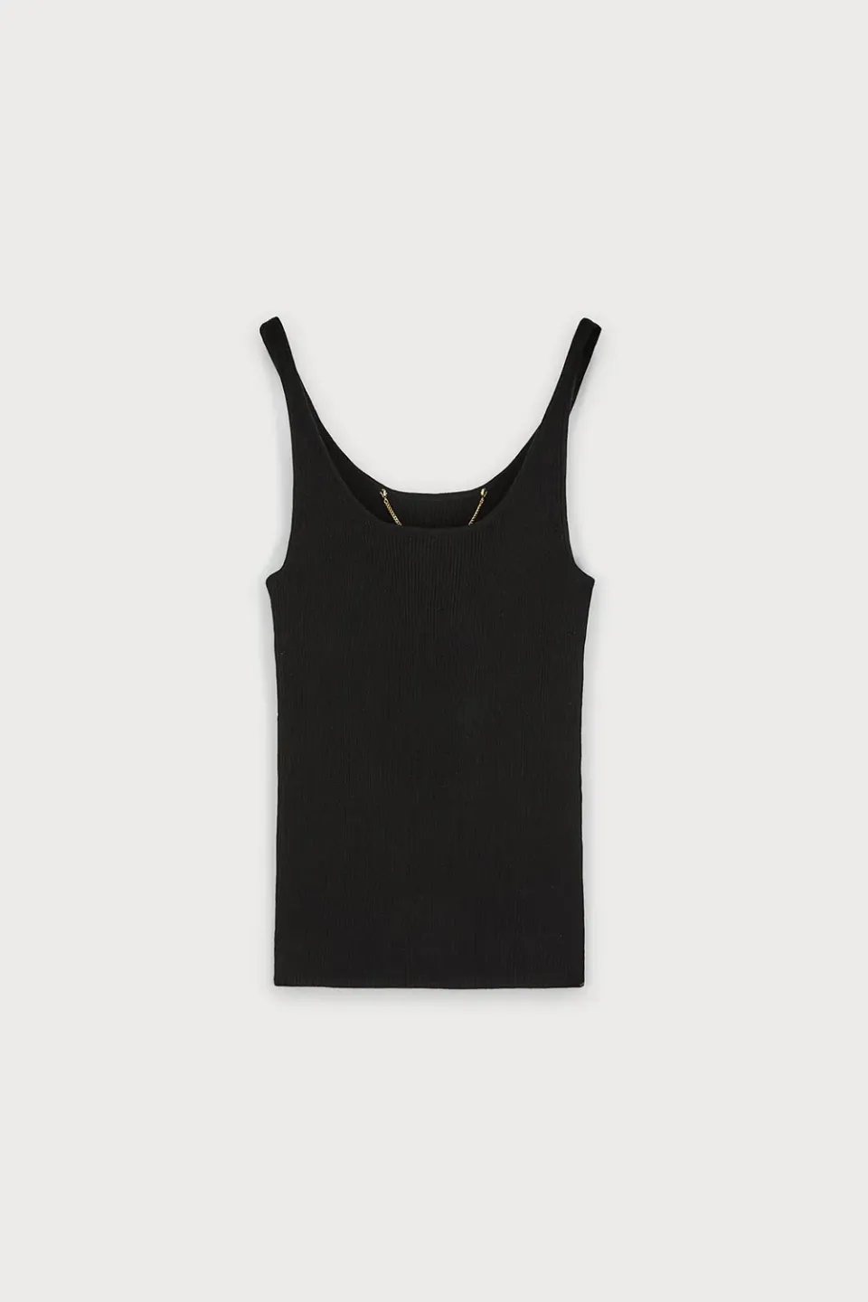 Ports 1961 Ribbed Tank top maglia nera a costine