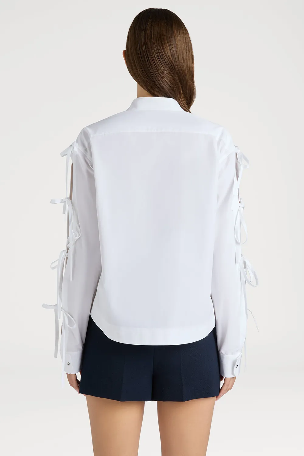 PORTS 1961 No.10 camicia ribbon tie bianca