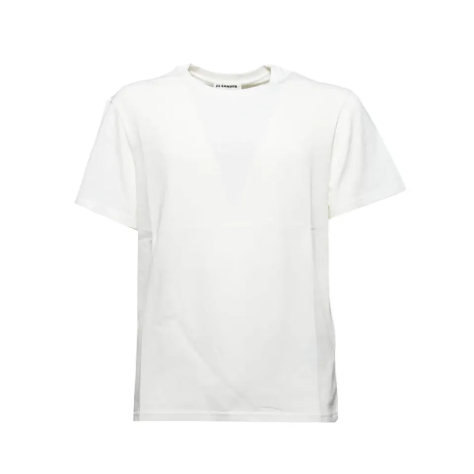 Jil Sander J47GC0153J20103 t-shirt donna panna in cotone