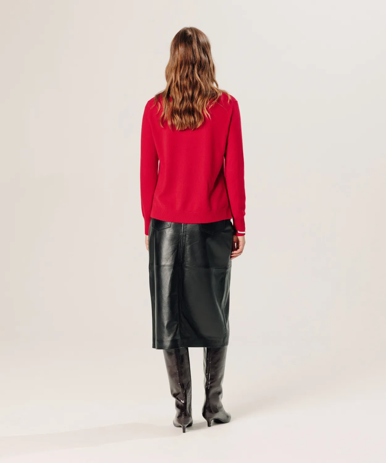 Rodier maglia girocollo cashmere 2 fili rosso
