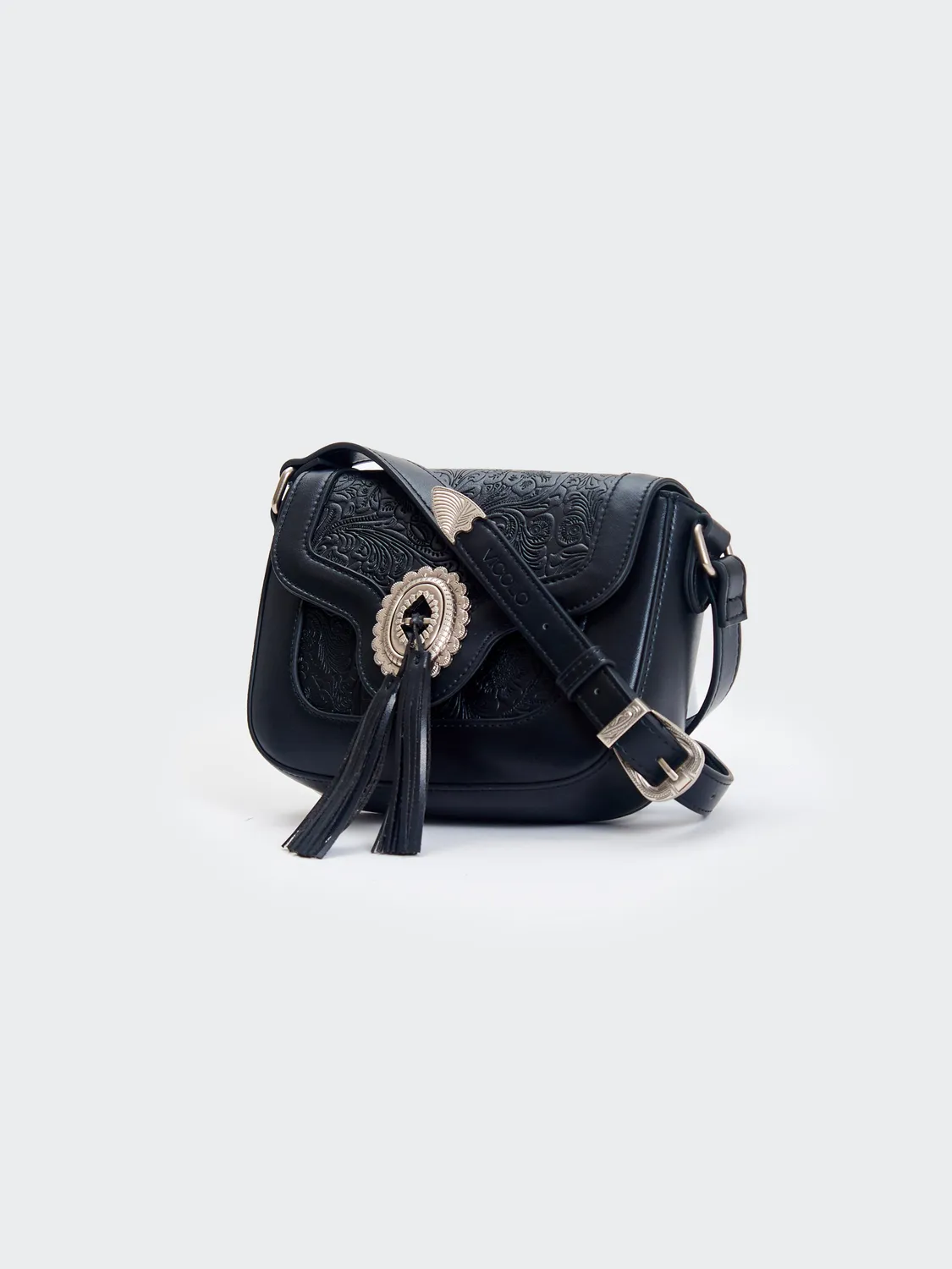 Vicolo Nomad Impressa Country borsa nera tracolla