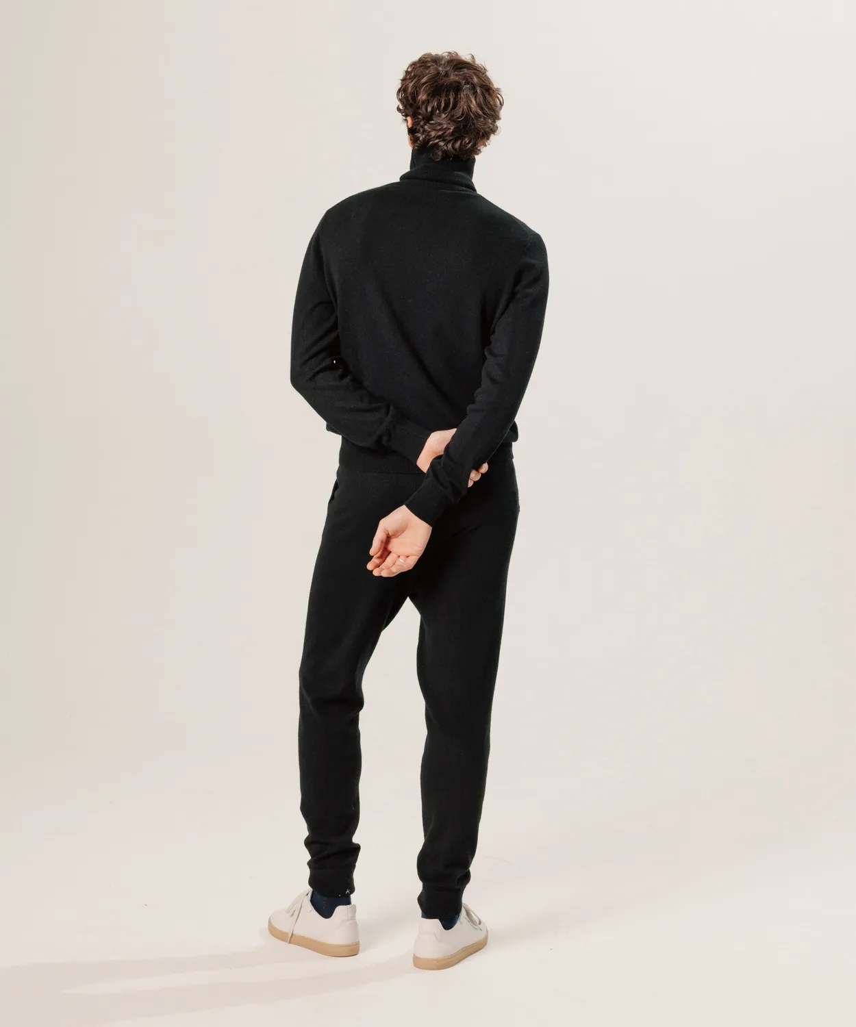 Rodier maglione dolcevita cashmere uomo nero 100%