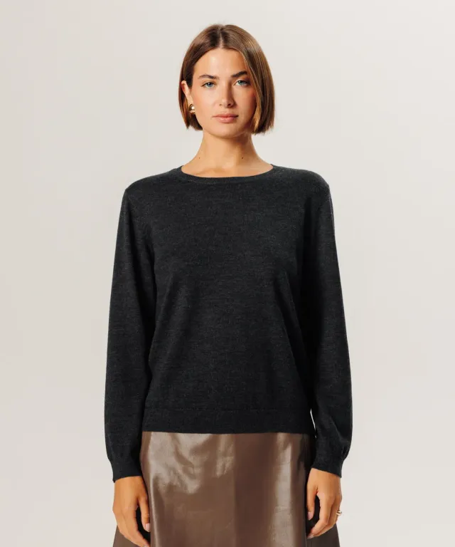 Rodier maglione girocollo merino antracite