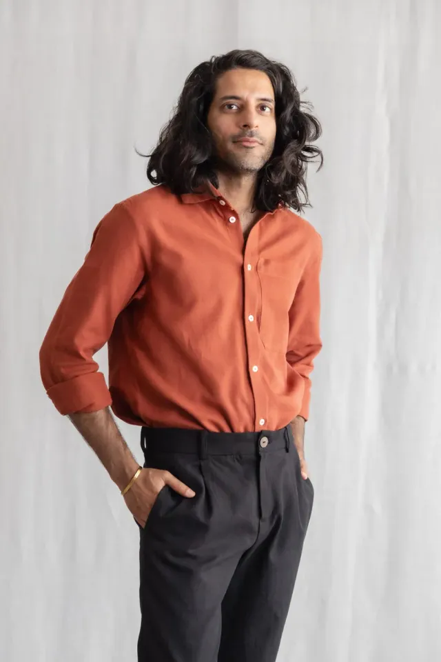 Jyoti Jwala Mahogany Red camicia cotone uomo