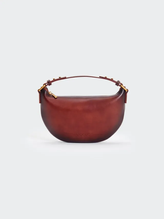 Vicolo Croissant borsa mano moro ecopelle
