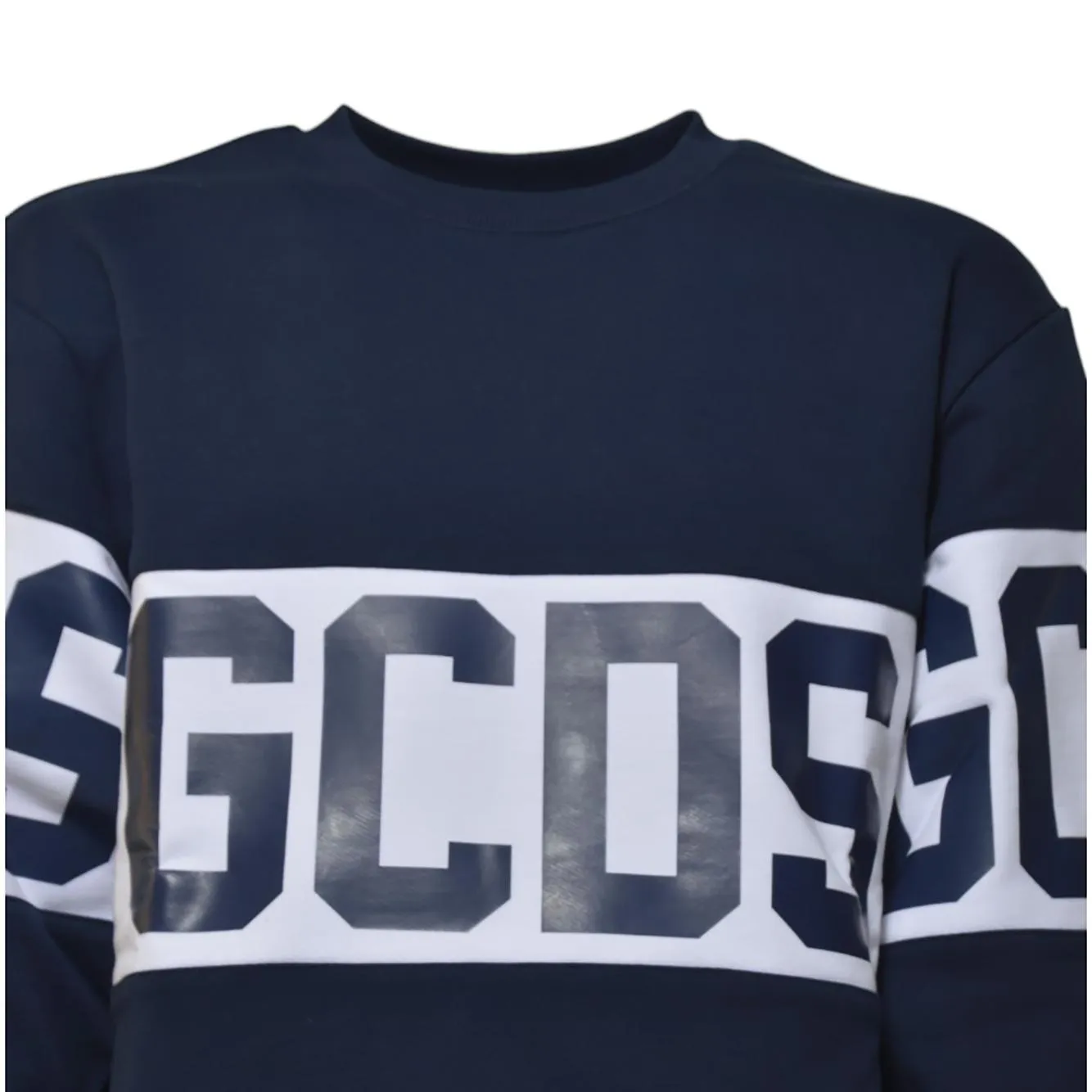 GCDS Band Logo felpa cotone blu chiaro donna