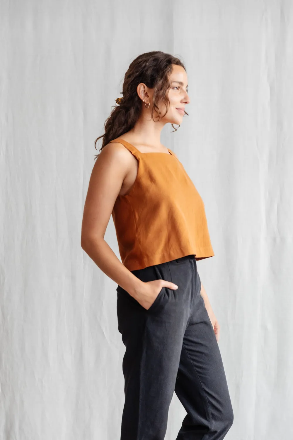 Jyoti Chira top cotone nocciola