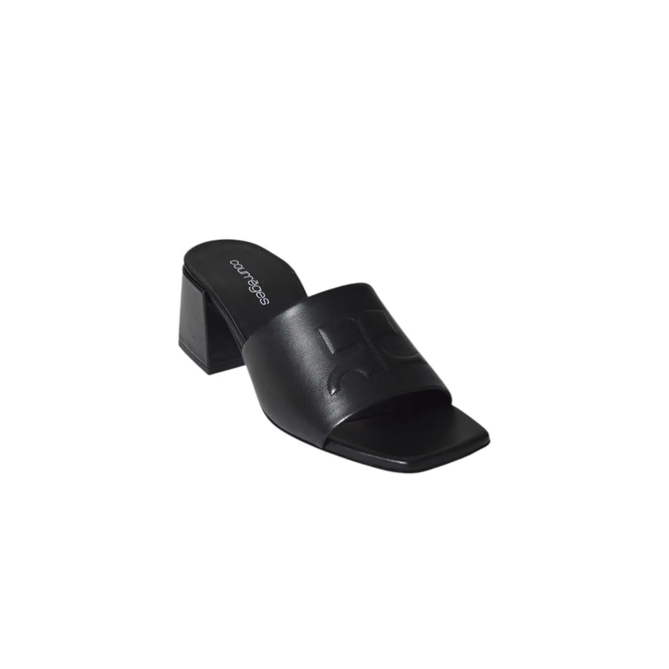 Courrèges Shadow 125SSD027AG0030 mules nere pelle