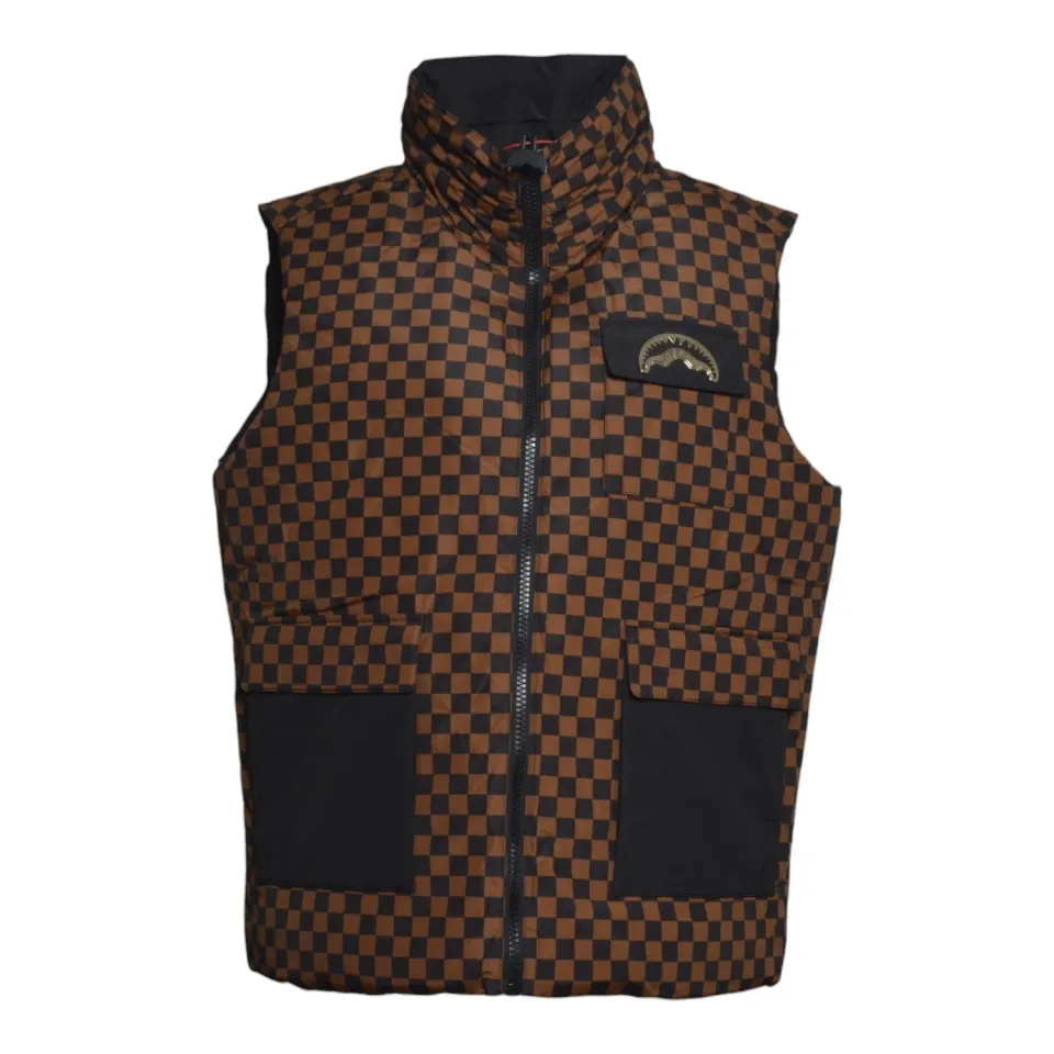 Sprayground SP994 gilet imbottito nero/marrone uomo