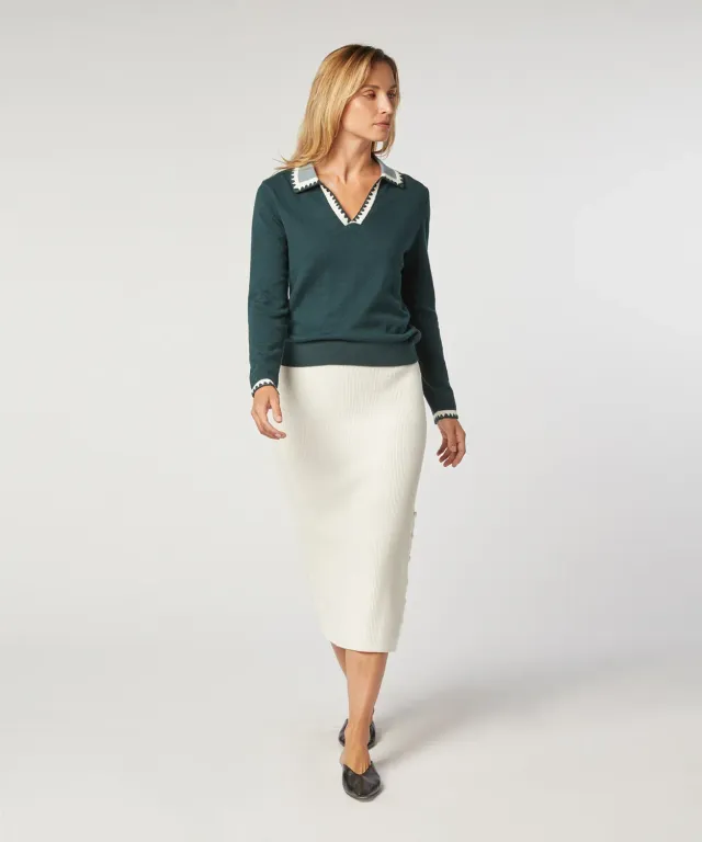 Rodier Maglione polo maglia verde anatra