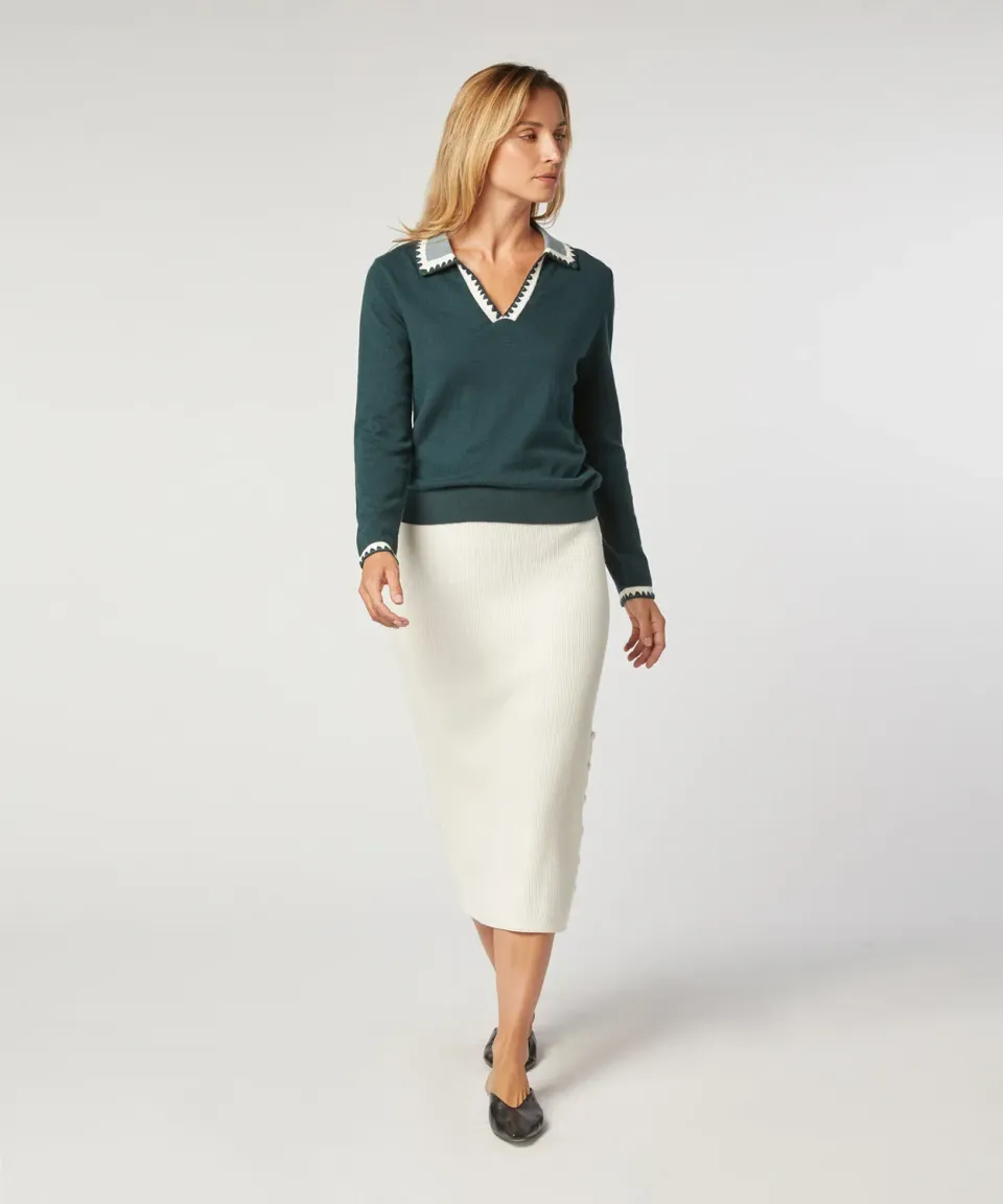 Rodier Maglione polo maglia verde anatra