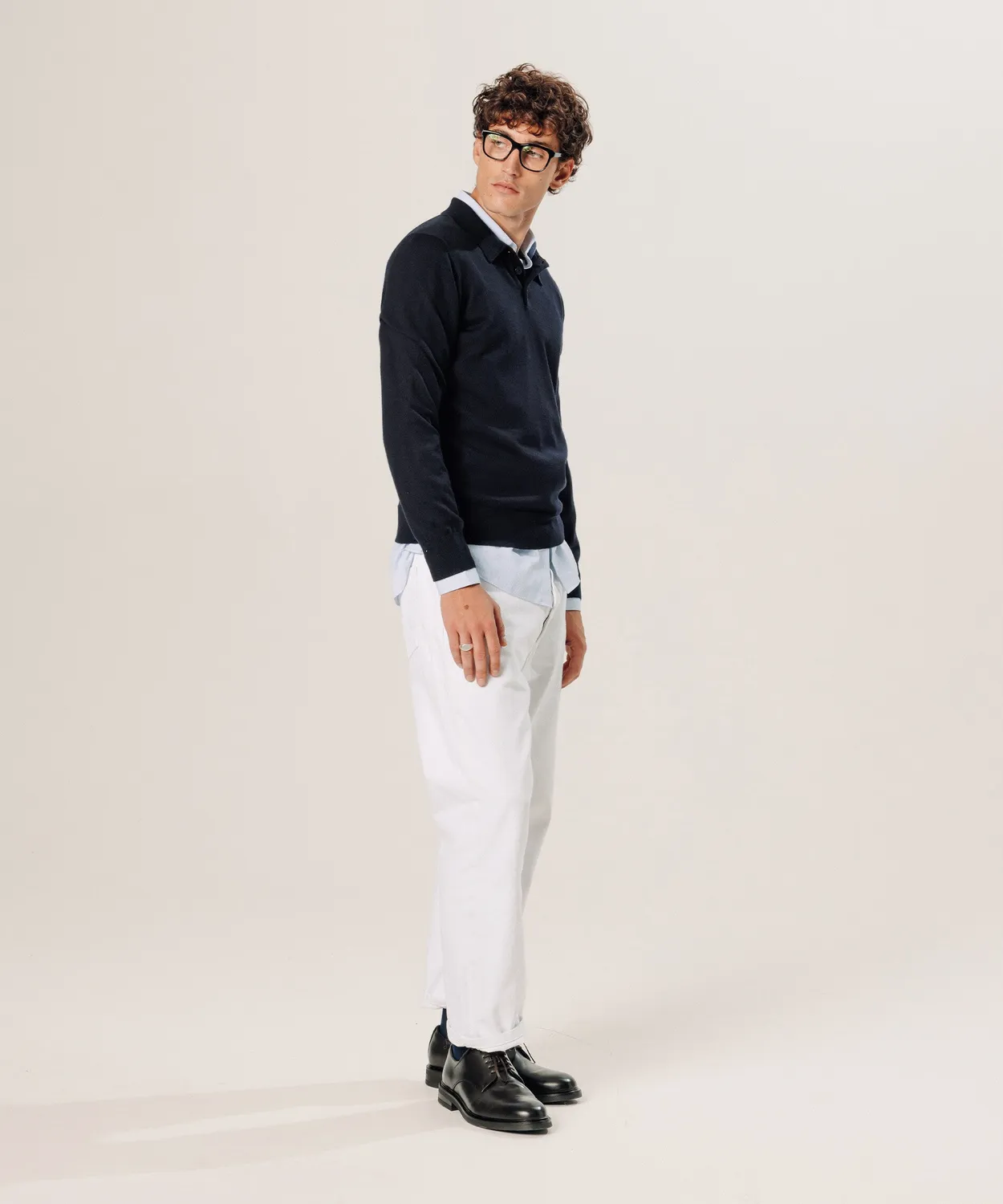 Rodier Polo Lana Merino Maglione Blu Notte