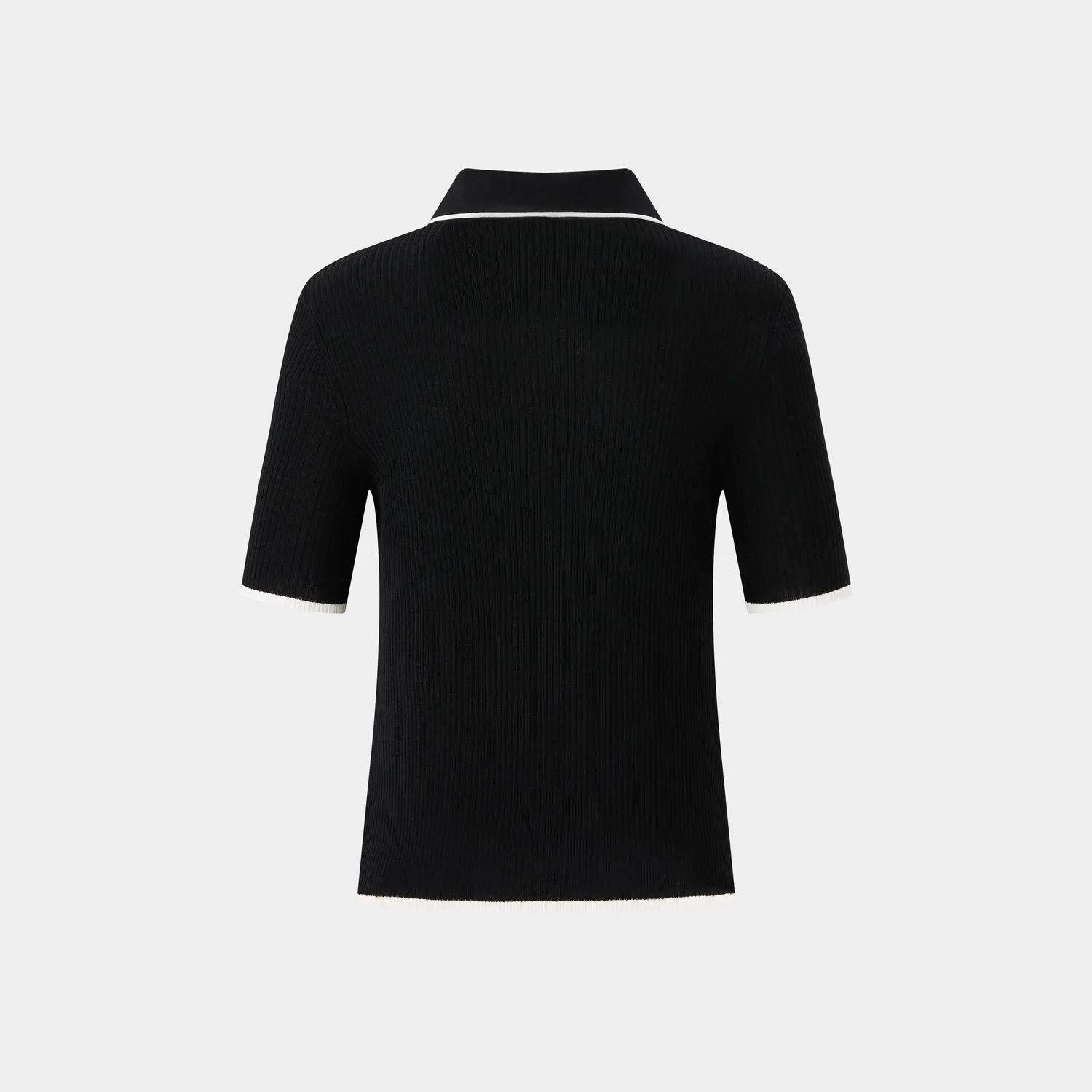 PORTS Silk Cashmere Contrast polo nera