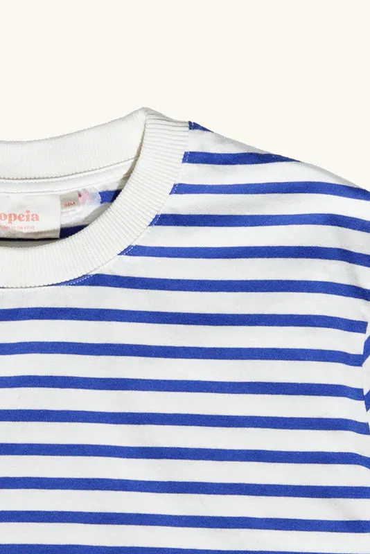 Jyoti Popeia T-shirt cotone righe blu bianco vestibilità morbida