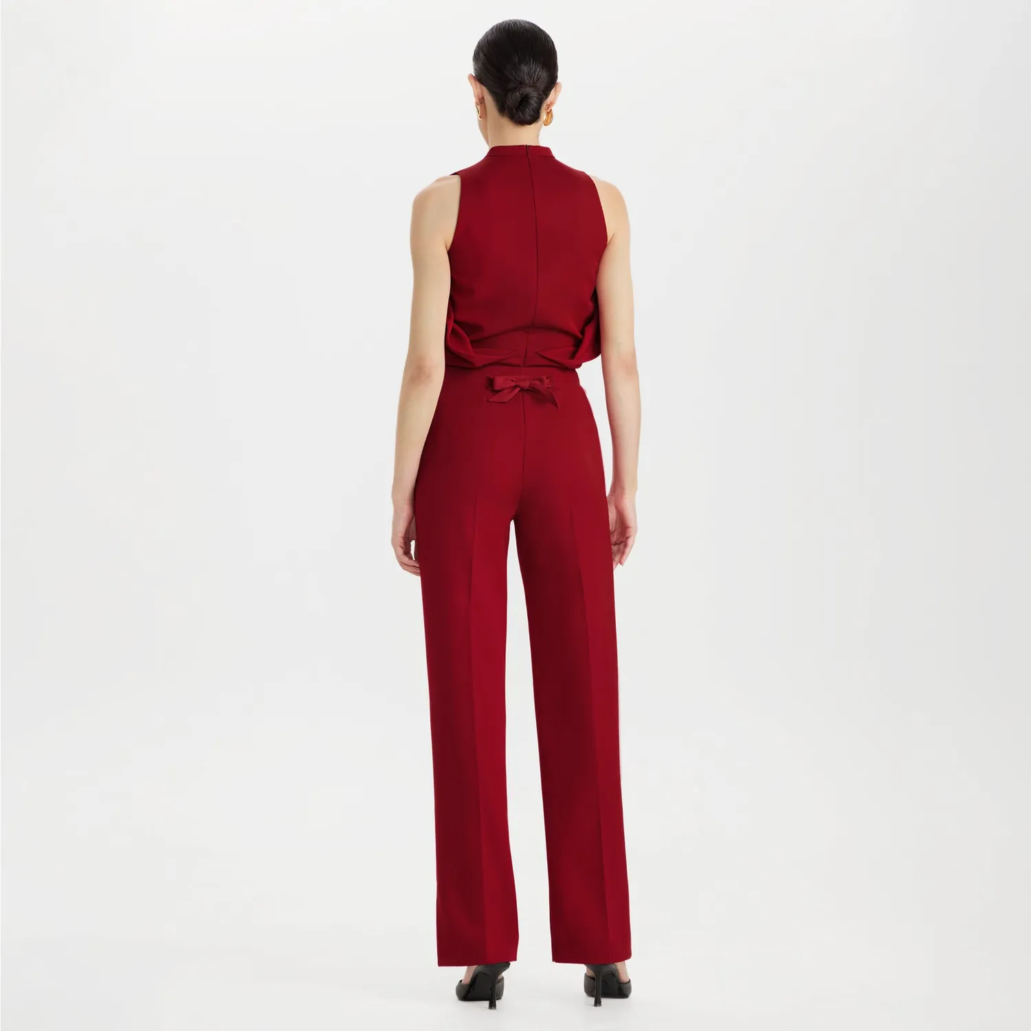 PORTS PW426TST01-QWW049 pantaloni dritti lana rossa