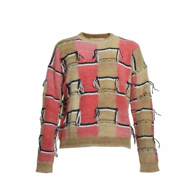 Marni maglia mohair multicolore motivo intarsio 42
