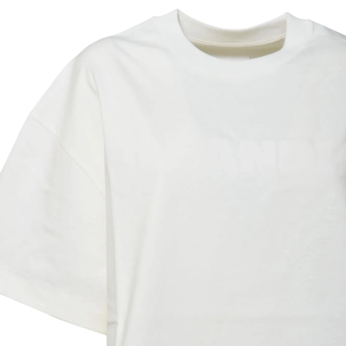Jil Sander J03GC0137J20243 t-shirt panna logo cotone