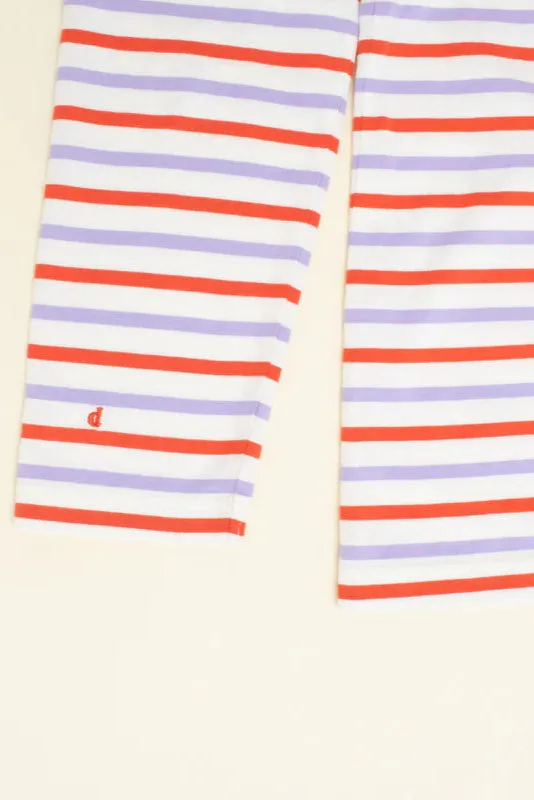 Jyoti Fair Works Popeia maglia righe rosso viola bianco