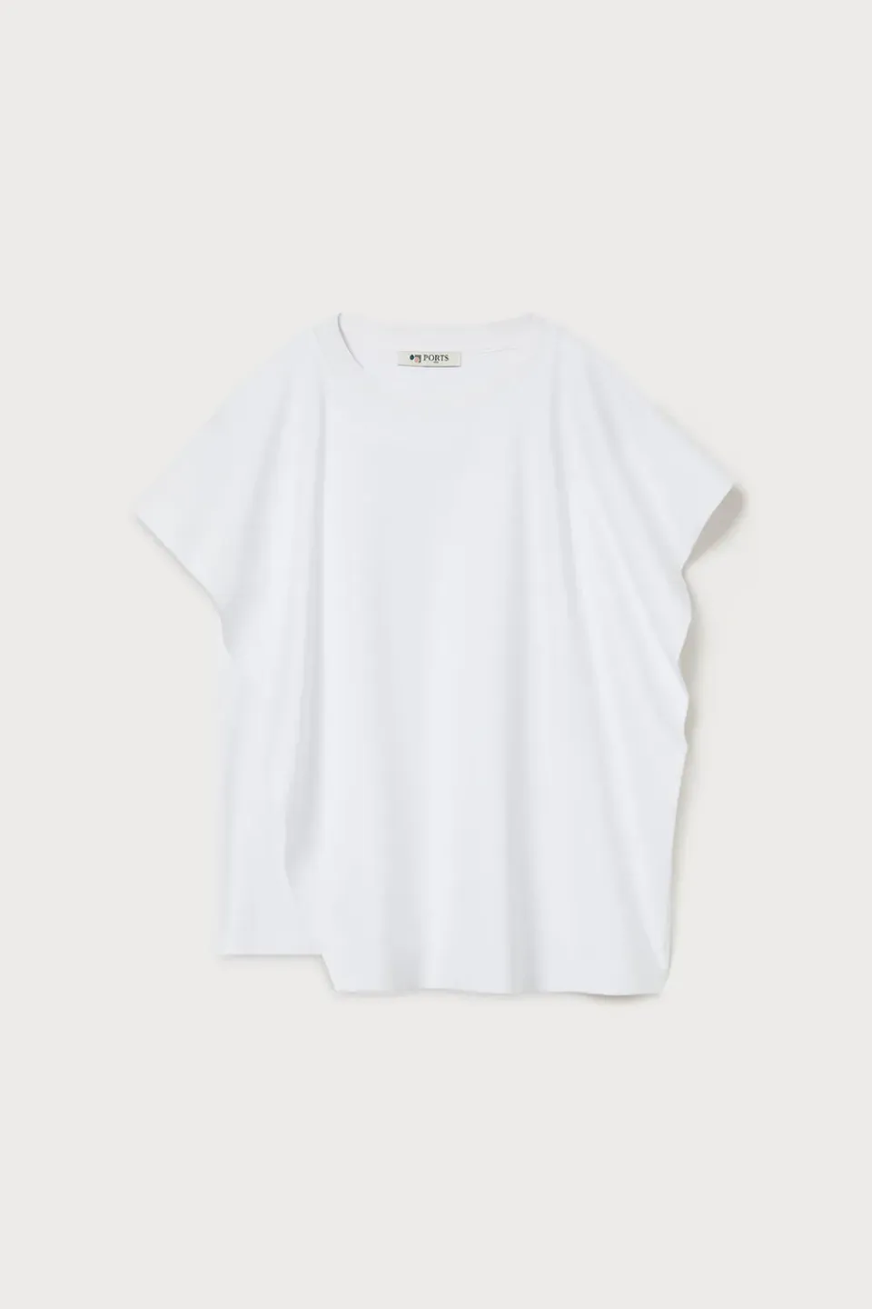 PORTS T-shirt asimmetrica bianca maniche dolman