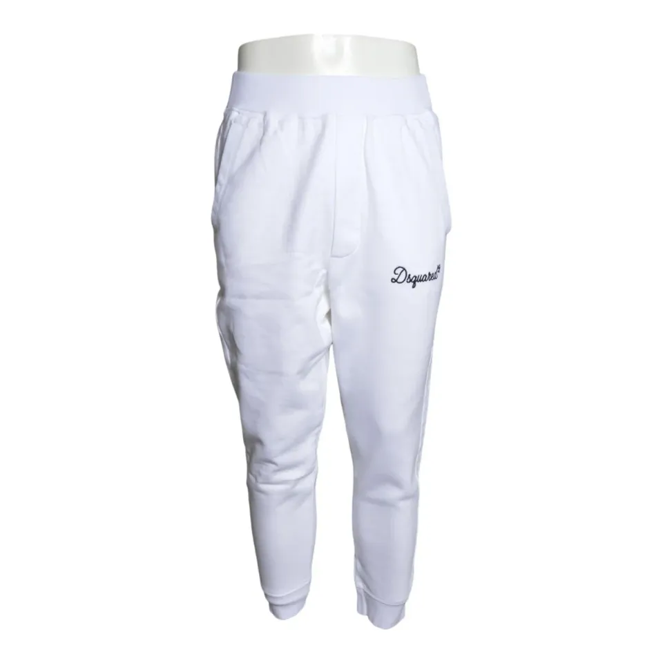 Dsquared2 S74KB1120D25029 pantalone tuta jersey bianco