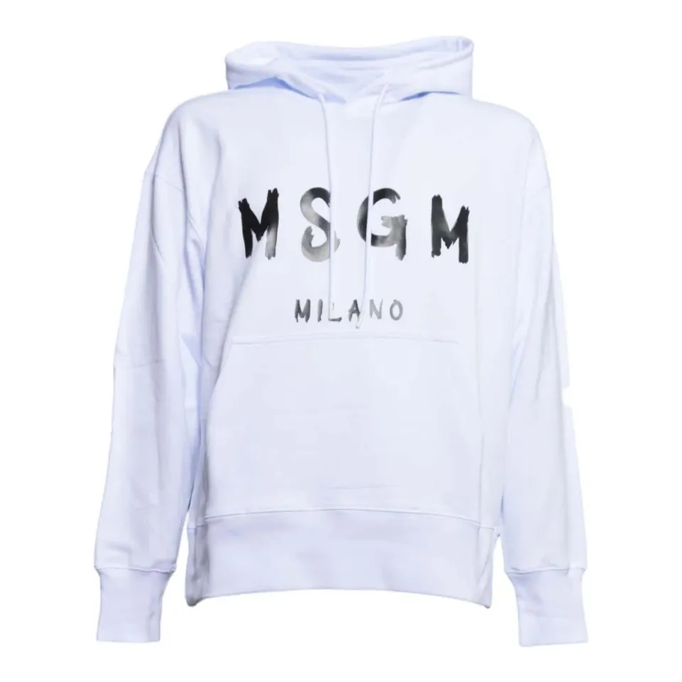 MSGM 2000MM51530000001 felpa bianca cotone XS-S-M-L
