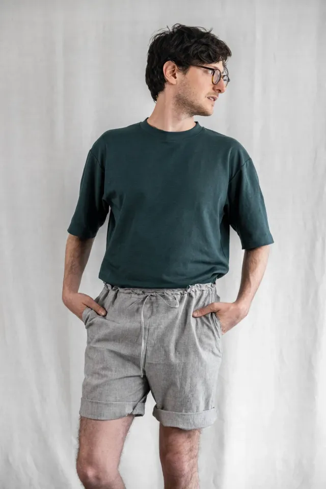 Jyoti Devaki pantaloncini cotone grigio chiaro