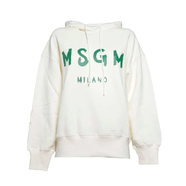 MSGM 3741MDM515247799 felpa cappuccio panna