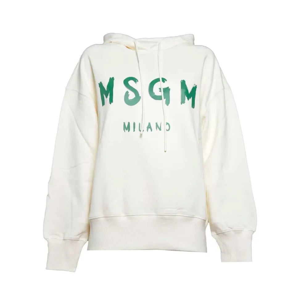 MSGM 3741MDM515247799 felpa cappuccio panna