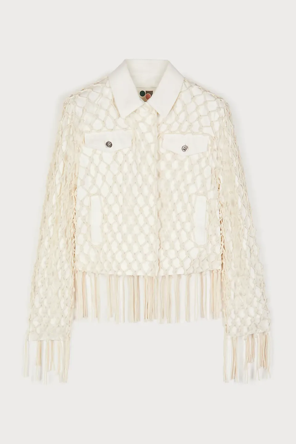 PORTS Weaving Inspired giacca denim bianca Optic White