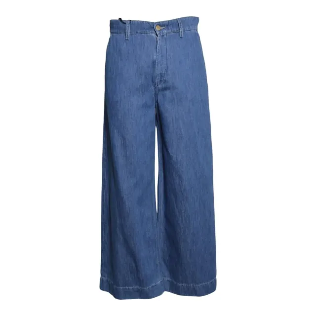 S Max Mara 2619181043600 jeans denim blu cotone lino