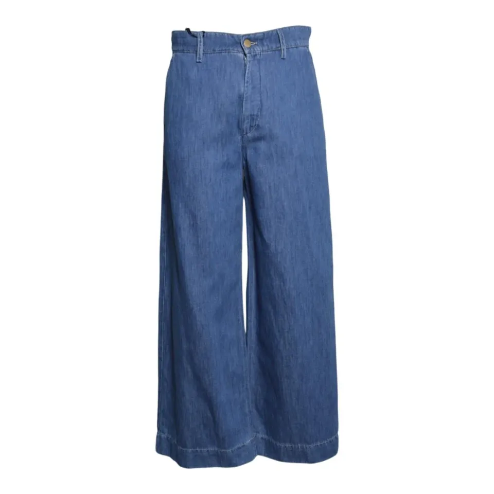 S Max Mara 2619181043600 jeans denim blu cotone lino