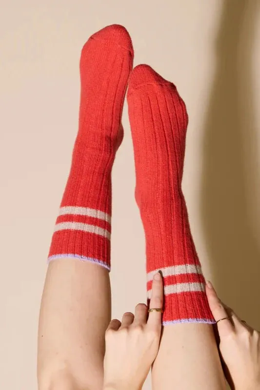 Popeia Wool Socks calzini rossi lana riciclata 35-38