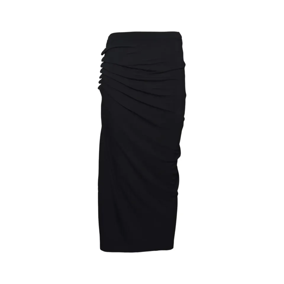 Rabanne 24AJJU515VI0386 gonna lunga nera viscosa