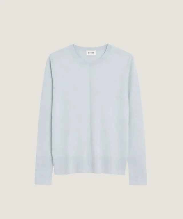Rodier Maglione Girocollo Lana Merinos turchese 36-46
