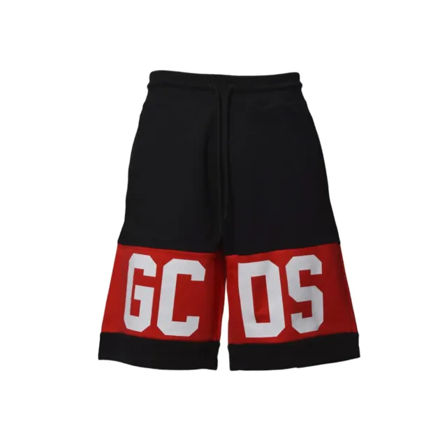 GCDS B1XM3100JD1 bermuda nero cotone band logo
