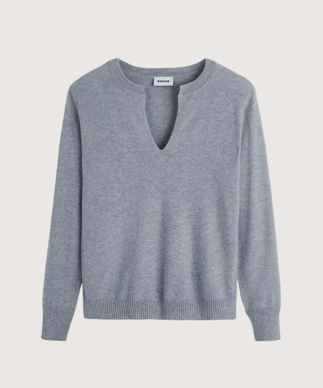 Rodier Maglia cashmere collo tunisino Grigio 38