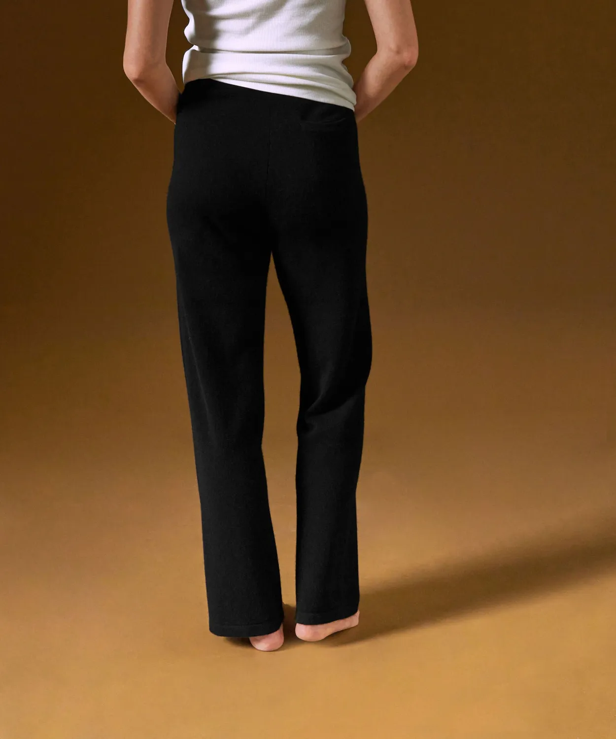 Rodier pantaloni larghi in cashmere nero jogging S-XL