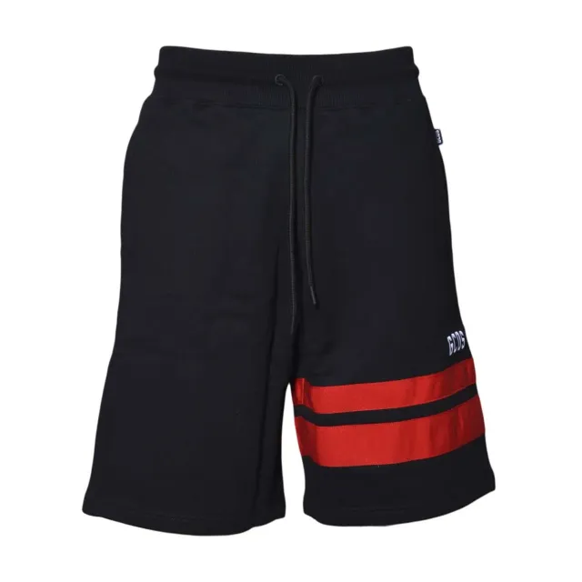 GCDS B1XM3101JI0 bermuda felpa nero rosso logo
