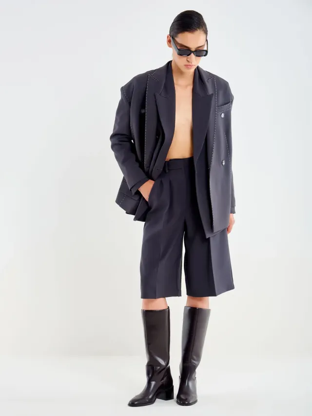 VICOLO Bermuda con Pinces asfalto S