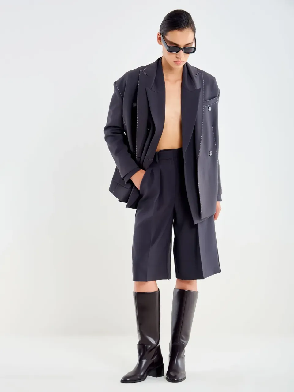 VICOLO Bermuda con Pinces asfalto S