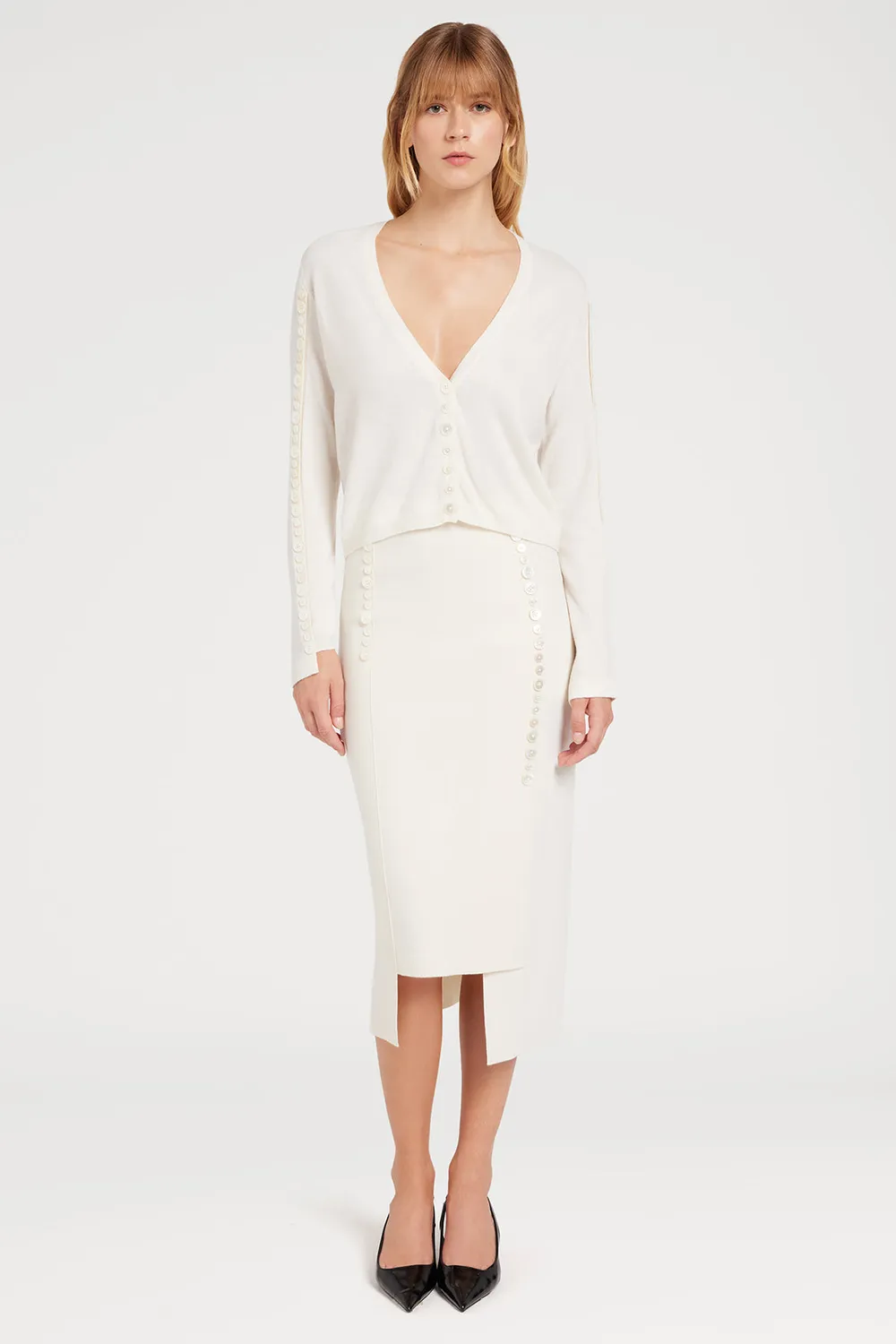 Ports 1961 Side Buttons gonna bianca avorio M