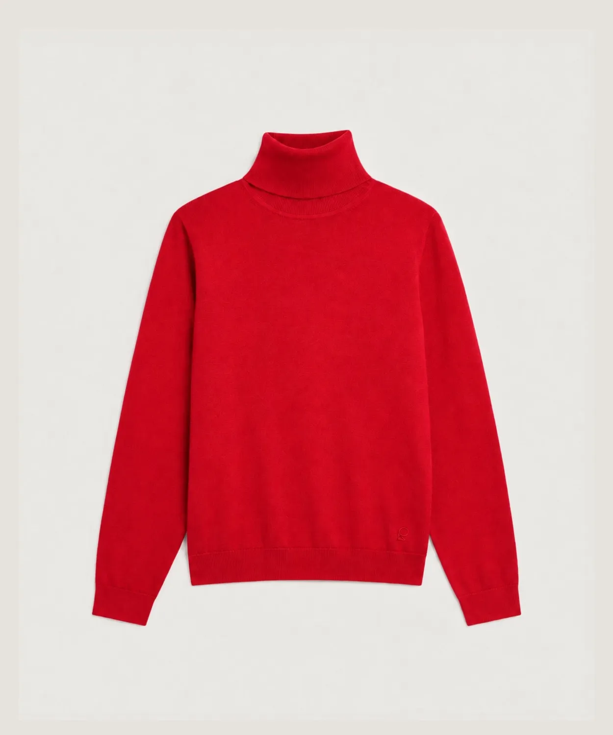 Rodier Maglione Dolcevita Lana Merino Rosso Invernale