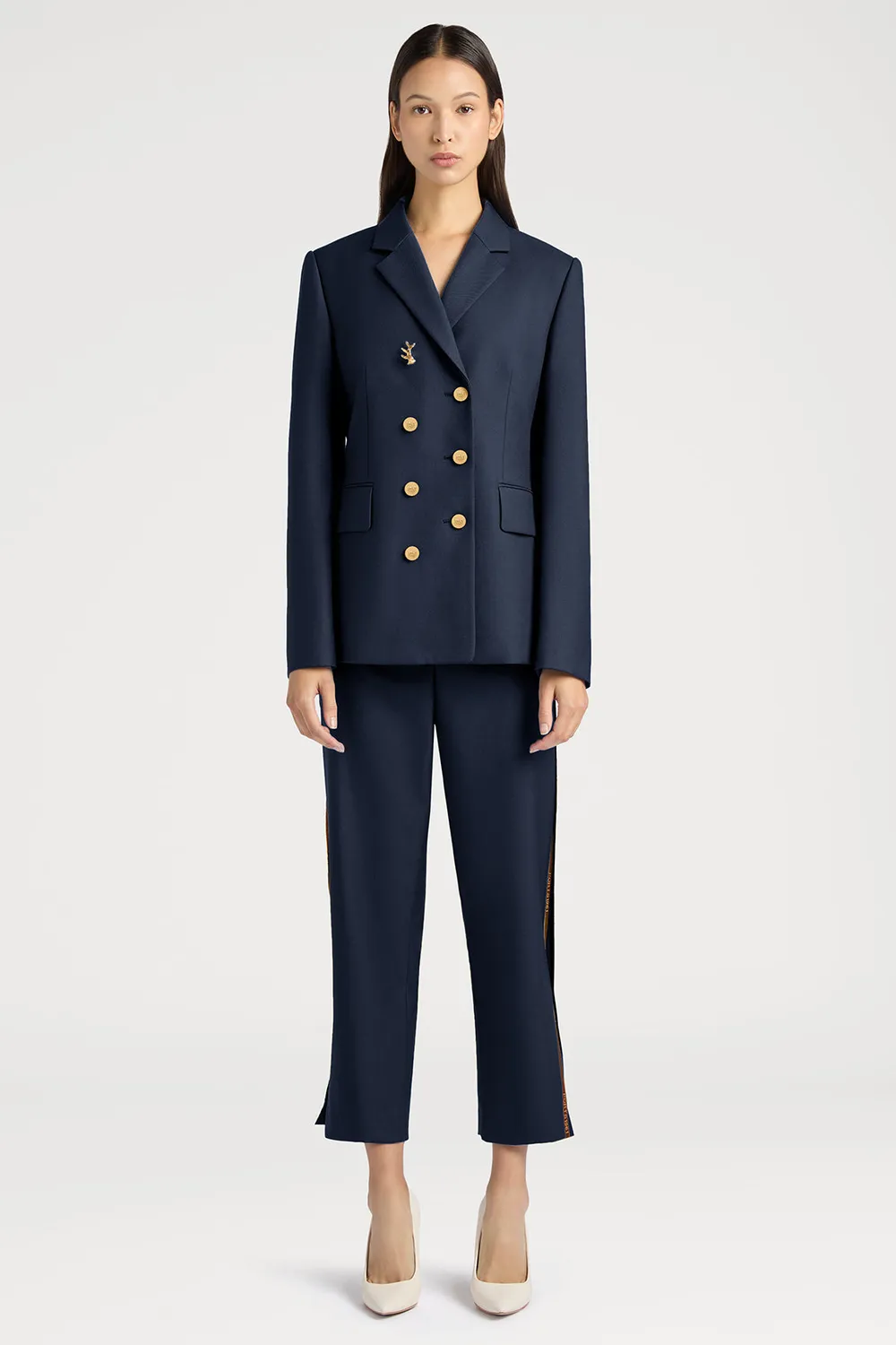PORTS 1961 Opulent blazer navy doppiopetto corallo