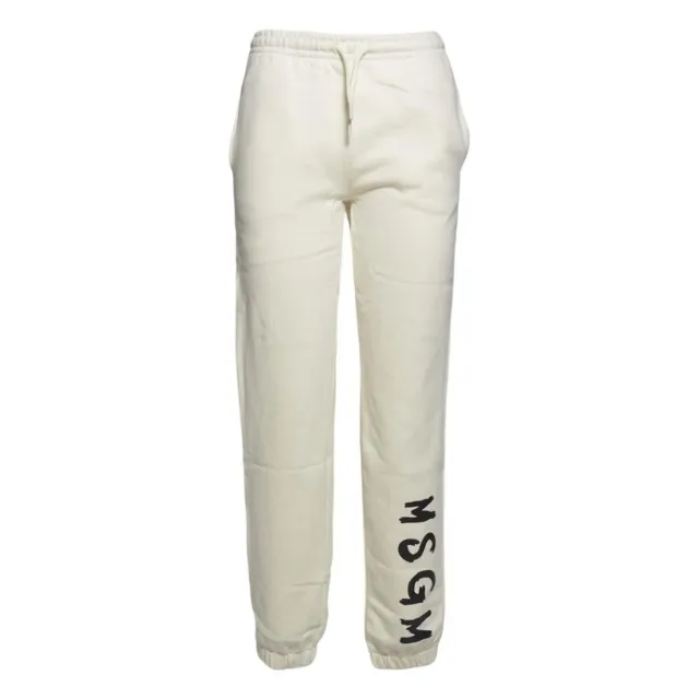 MSGM Junior F5MSJUFP024 pantalone tuta bambino cotone crema