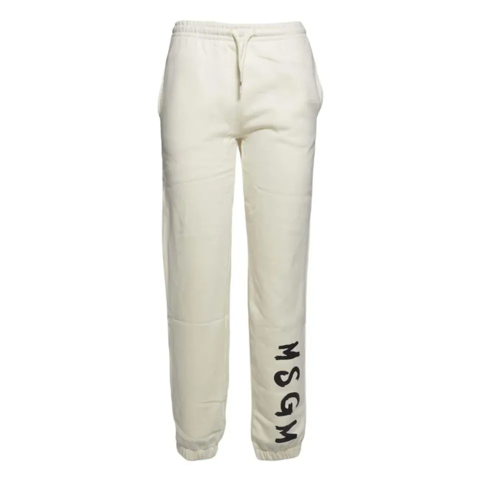 MSGM Junior F5MSJUFP024 pantalone tuta bambino cotone crema