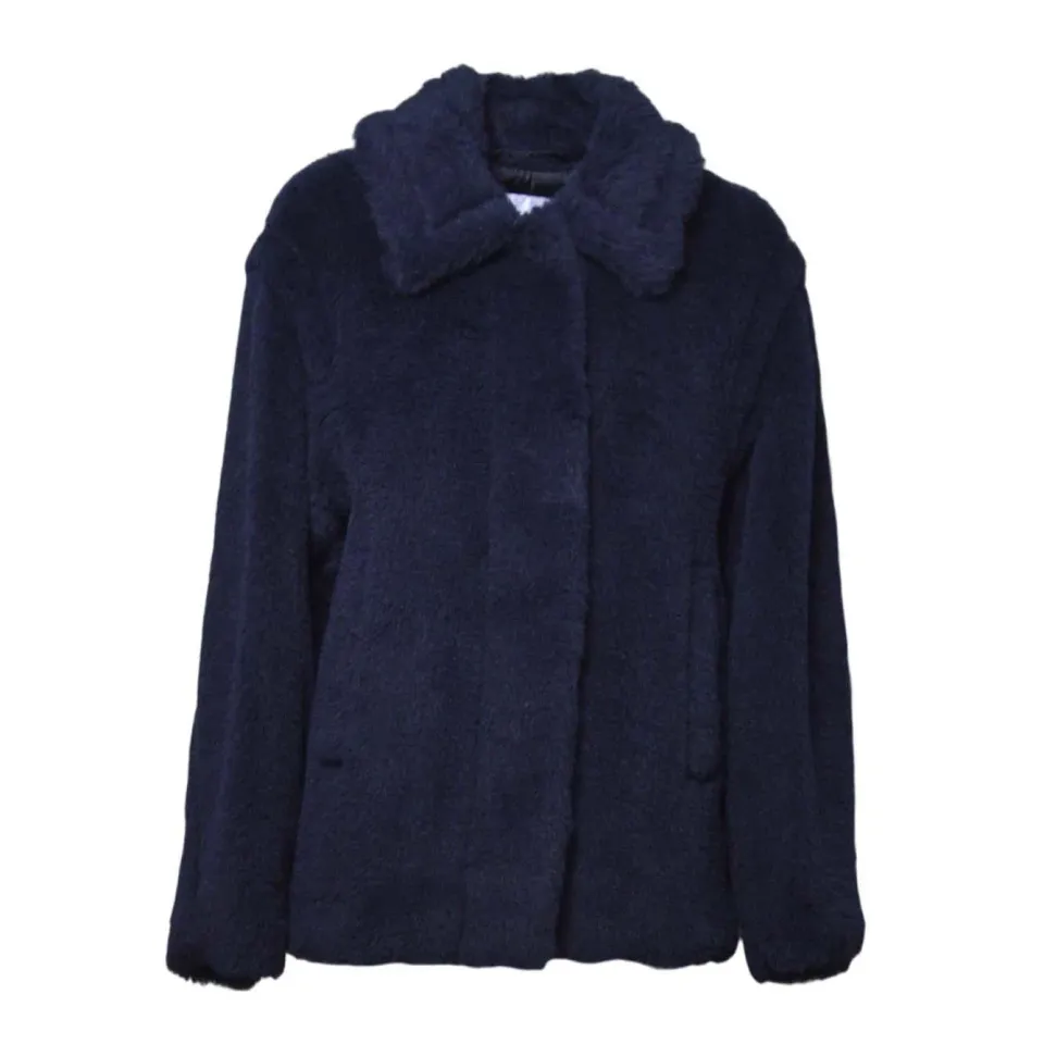 Max Mara Fuggito giaccone alpaca blu navy