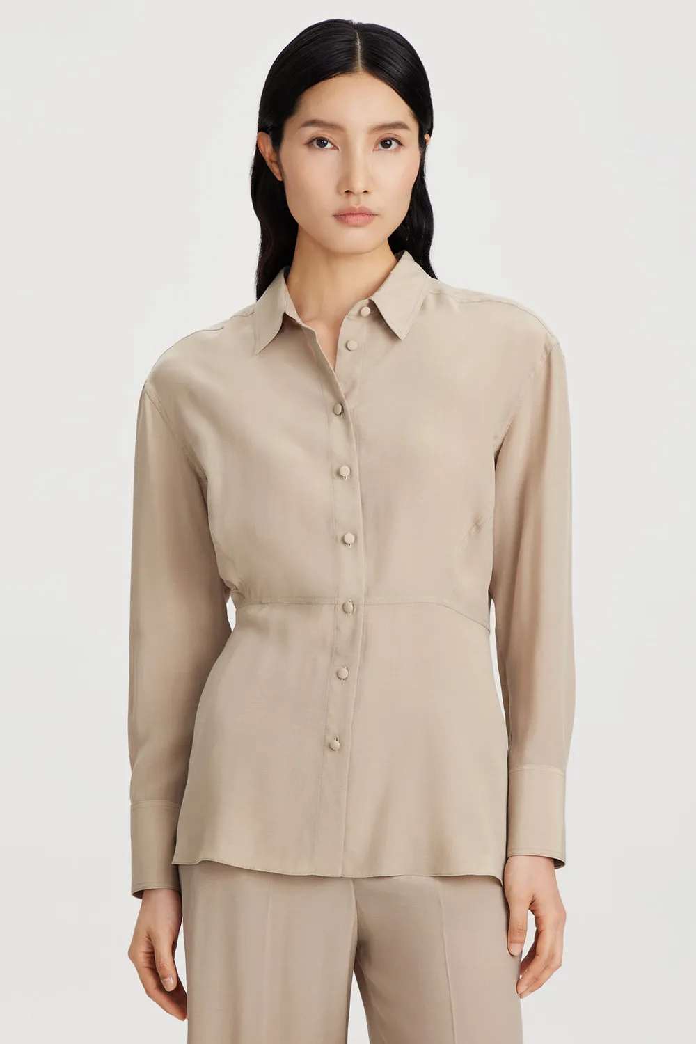PORTS 1961 camicia maniche lunghe Light Stone