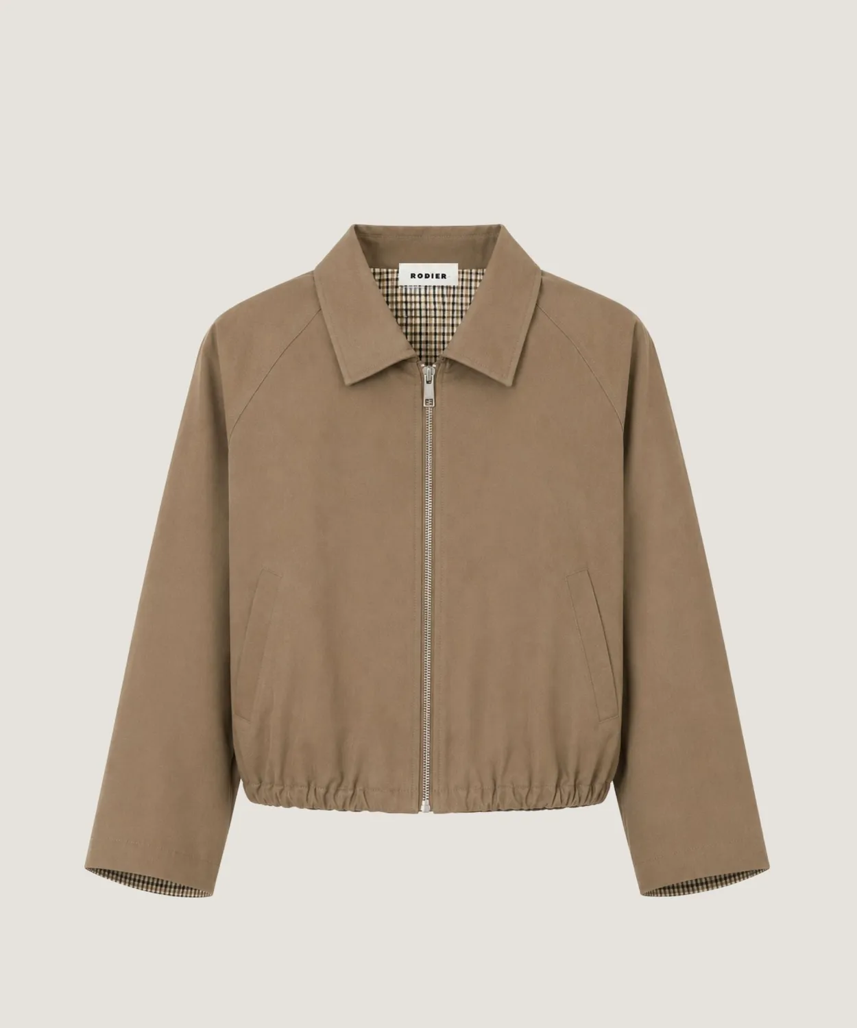 Rodier Giacca Oversize Cotone Beige Scuro Zip