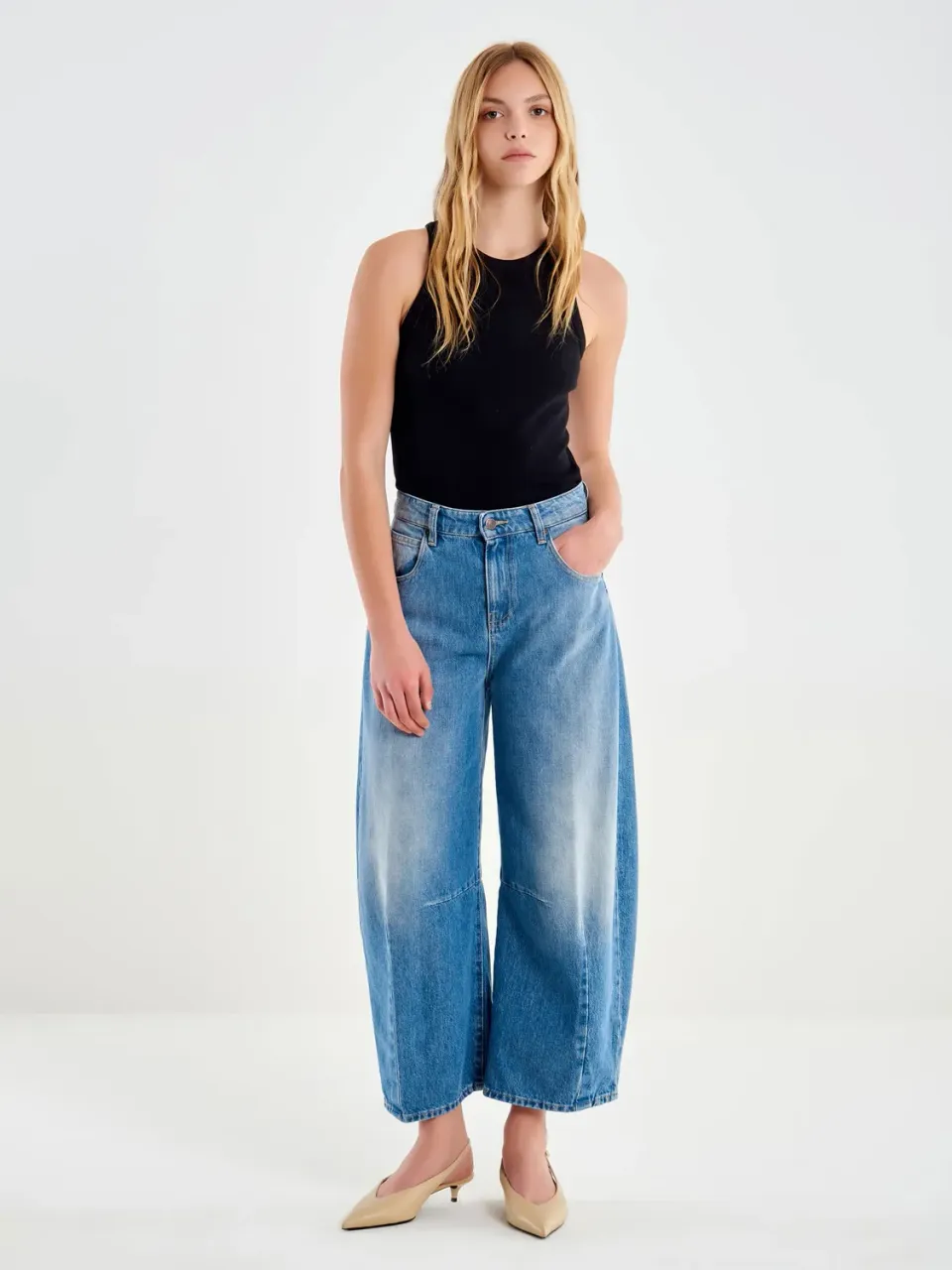 Vicolo Cecil jeans a ovetto blu barrel fit