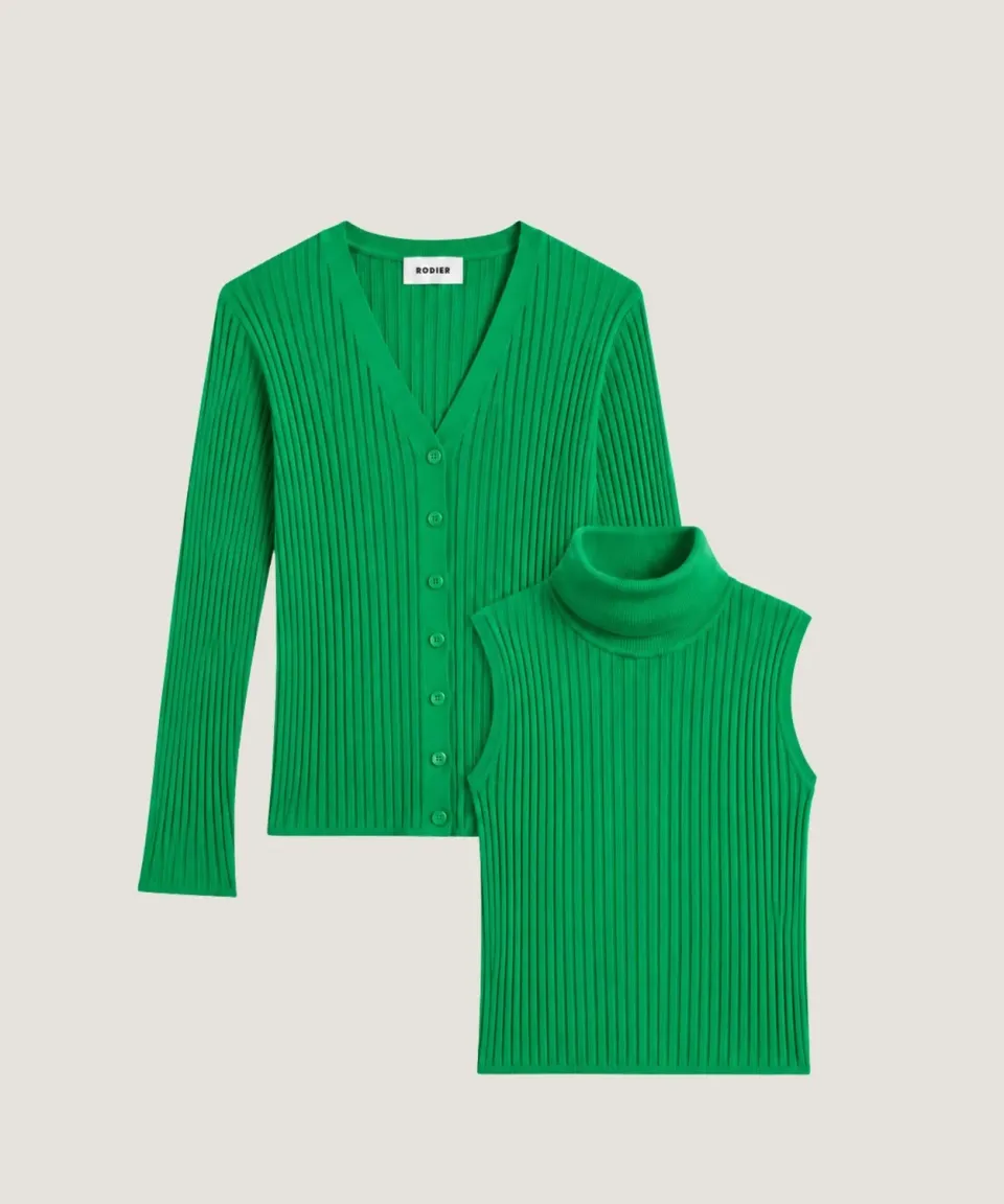 Rodier Twin-Set Dolcevita in Seta Twin-Set Verde Inglese S